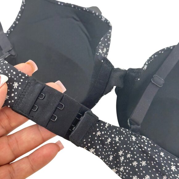 Maidenform Womens 34B Black & White Dotted Demi Coverage Push-Up Bra With Tags - Picture 8 of 11